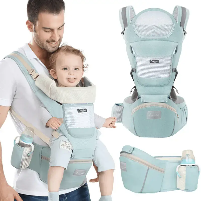 Ergonomic Baby Carrier Kangaroo Swaddle Sling With Storage Infant Backpack Hipseat