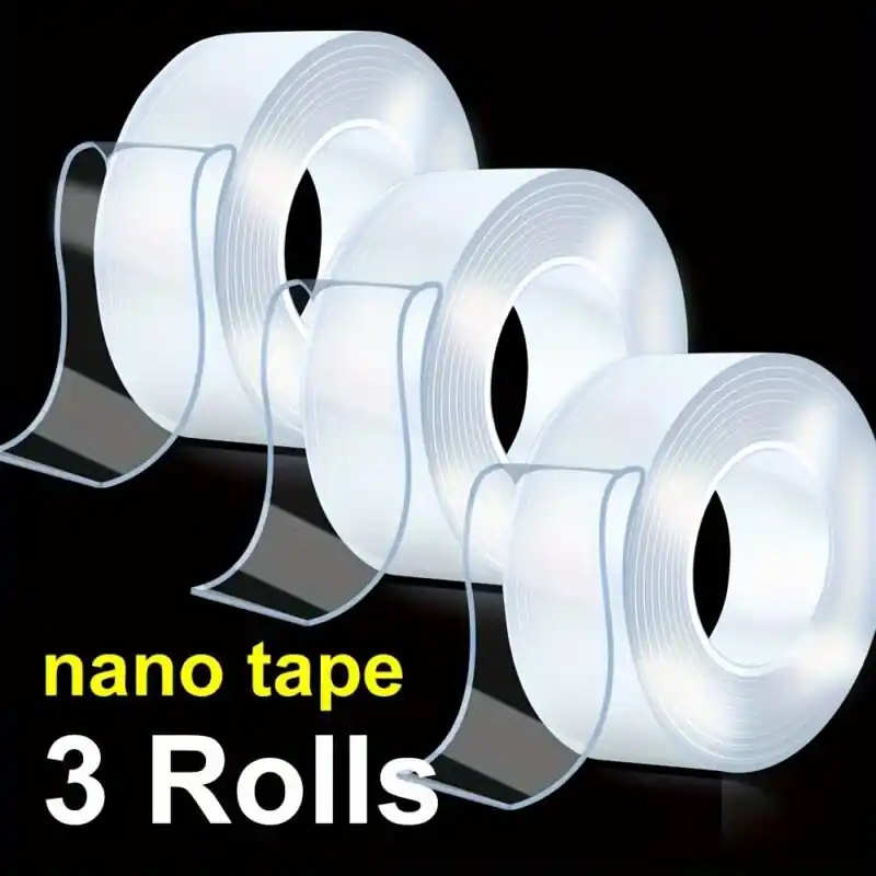 Nano Tape 3roll Pack Reusable Washable Traceless Strong Adhesive Strips