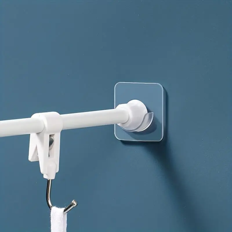 Adhesive Nonpunch Telescopic Curtain Rod Bracket For Bathing Clothes Drying
