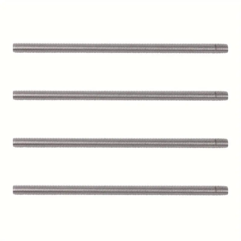 4piece M10200mm Full Thread Screw Rod Set 304 Stainless Steel