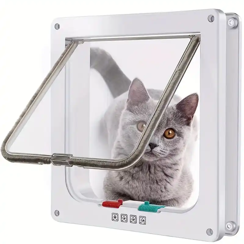 Lockable Clamshell Cat Door Direction Control Pet Safety Access