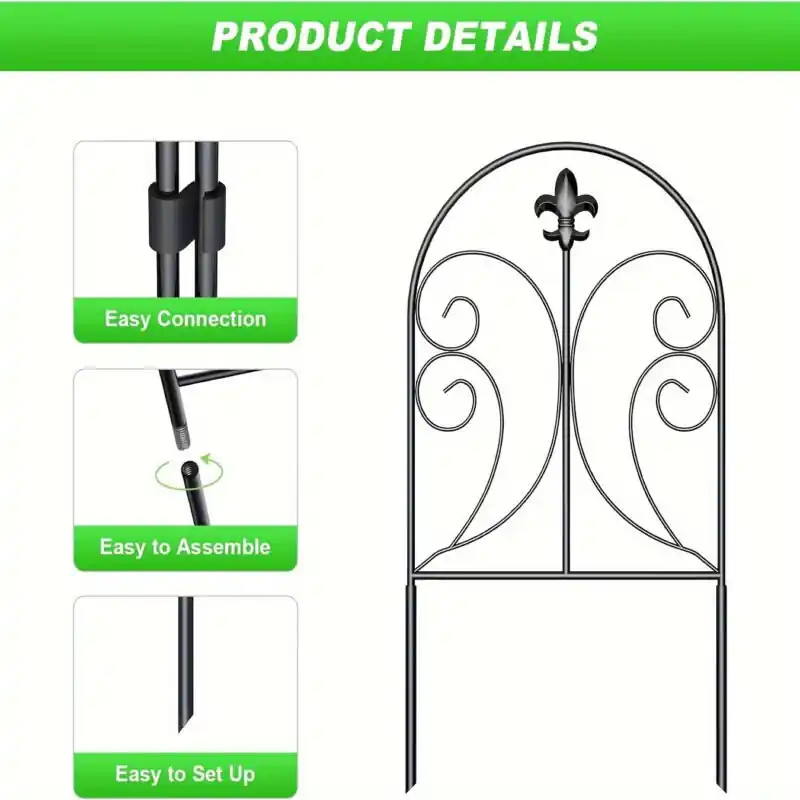 10pack Rustproof Metal Garden Fence Animal Barrier Border For Yard Patio