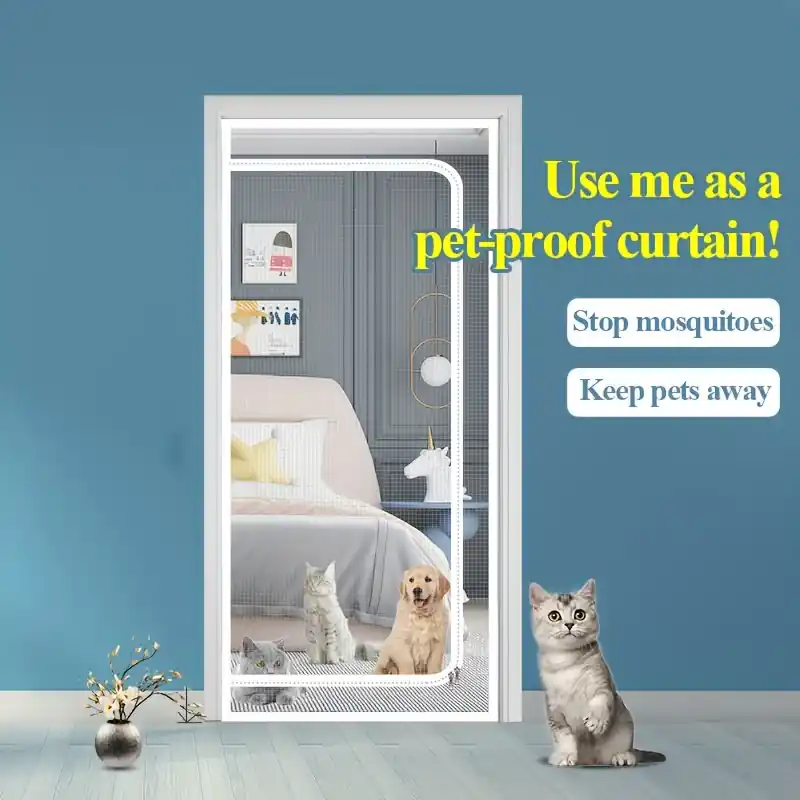Zippered Reinforced Screen Door Protects Home Keeps Pets Small Animals Safe