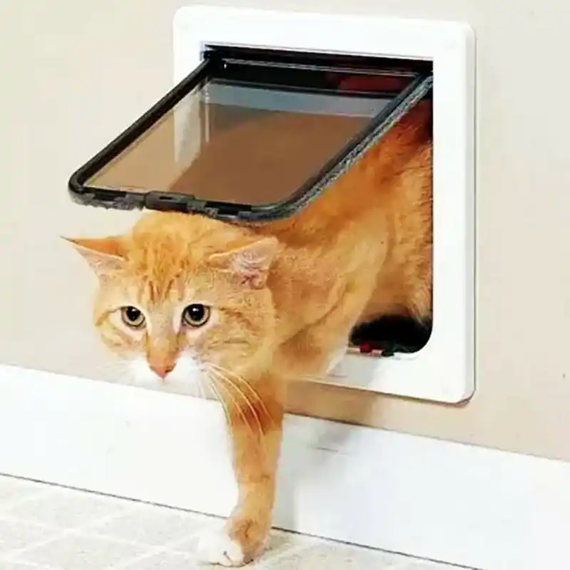4way Lockable Pet Door Safe Dog Cat Entry Flap Gate