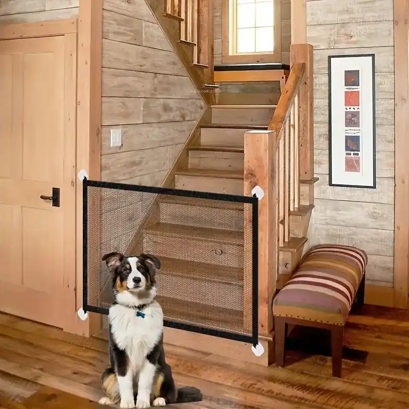 Portable Foldable Mesh Safety Door Indooroutdoor Easy Install Barrier
