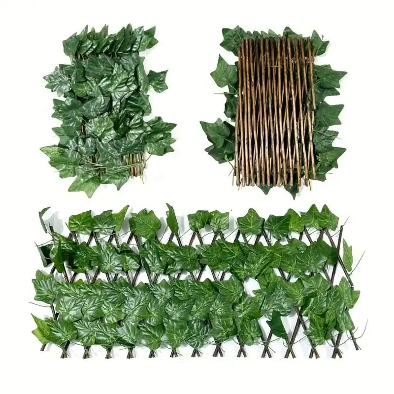 Uvprotected Retractable Ivy Trellis Fence Artificial Vine Privacy Panel