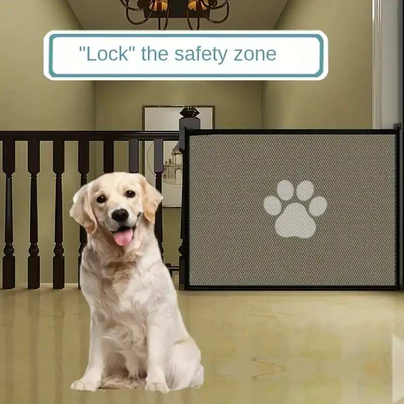 Portable Mesh Dog Gate Easy Walkthru Safety Barrier For Doorwaysstairways