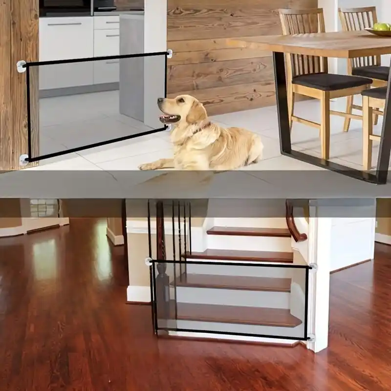 Collapsible Pet Dog Safety Barrier Freepunching Door Isolation Fence Net