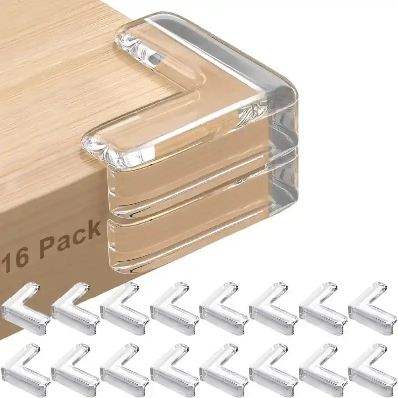 12 Pack Lshaped Clear Corner Guards Safety Bumpers For Sharp Furniture Edges