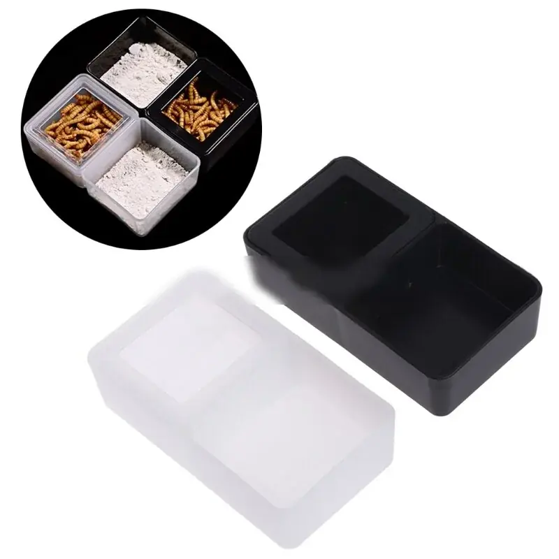 Double Box Reptile Feeder For Spiders Turtles Insects Food Water Basin