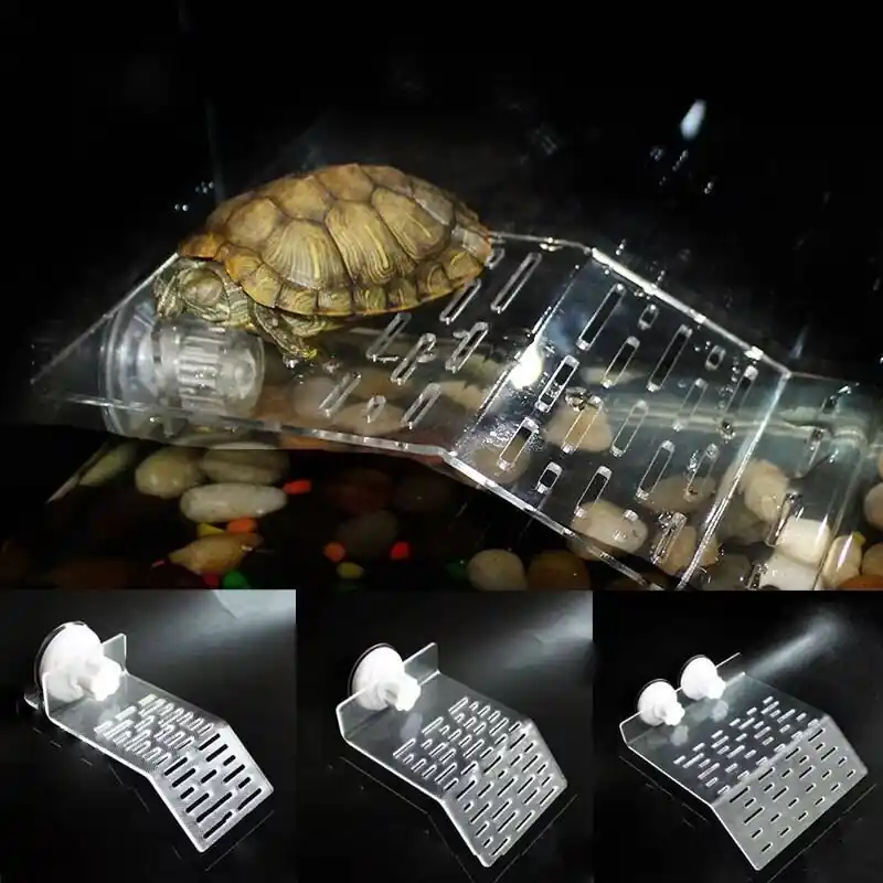 Acrylic Turtle Bask Terrace Floating Dock For Reptiles Aquarium Tank Decor