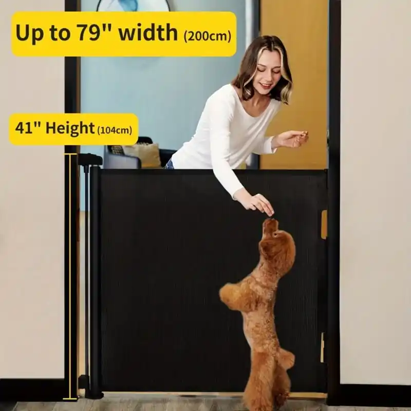 Indooroutdoor Retractable Mesh Safety Gate For Doorways Stairs 3341 Tall