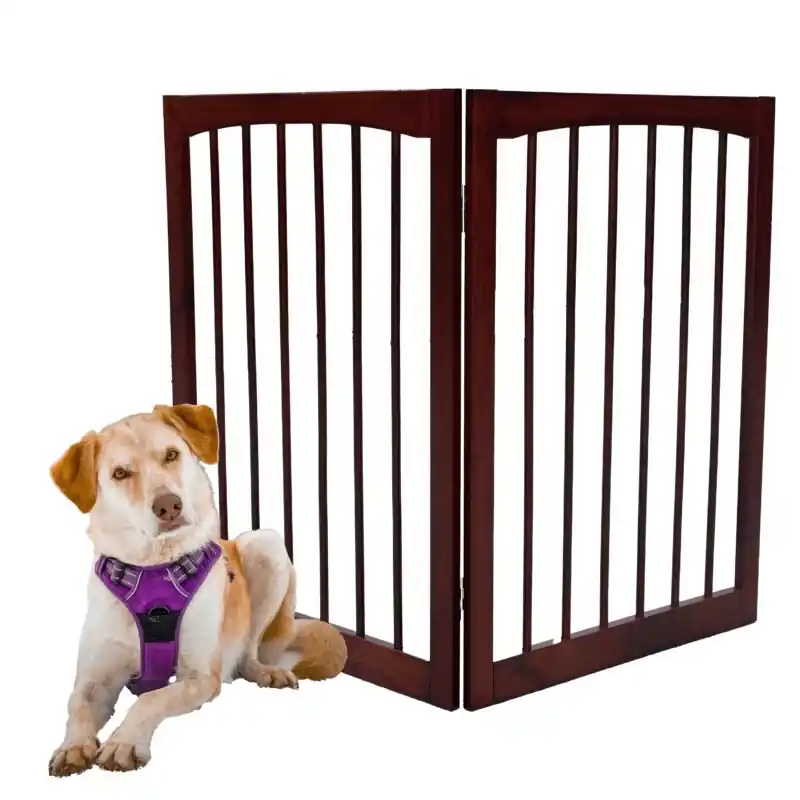 Indoor Wooden Foldable Pet Safety Gate For Dogs Puppies Stairs