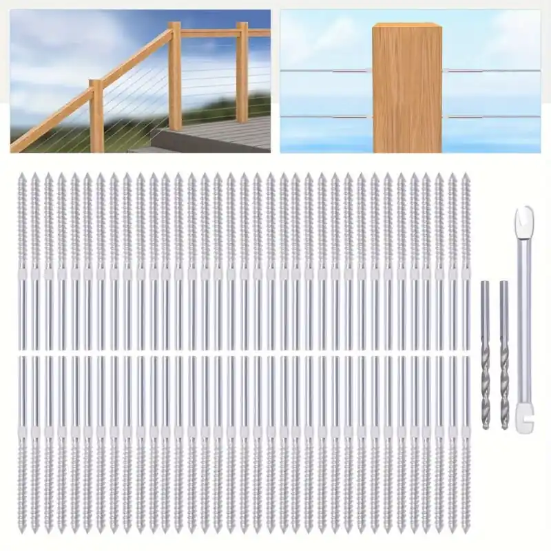 T316 Stainless Steel Cable Railing Kit With 70 Thread Screws 18 Size