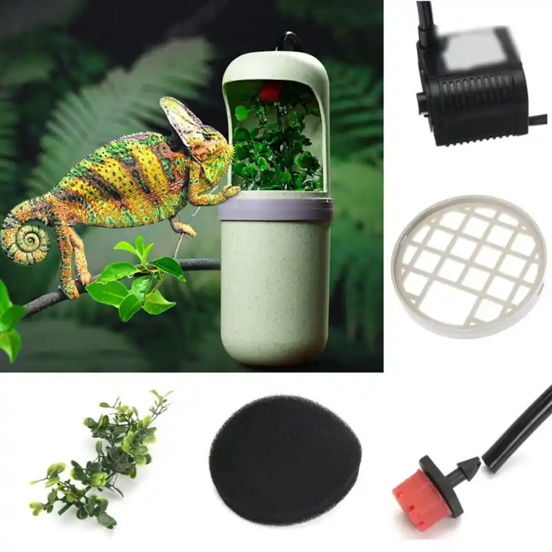 Electric Reptile Water Fountain 220240v 2w For Chameleon Lizard Terrarium Habitats