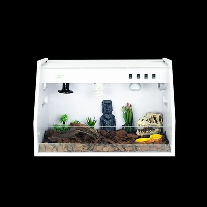 Assorted Size Pvc Reptile Terrarium With Light Fixture For Gecko Snake Tortoise