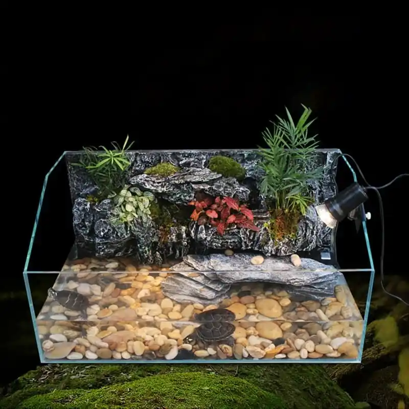 Rainforest Aquatic Turtle Aquarium Kit With Waterfall Basking Platform Light Filter