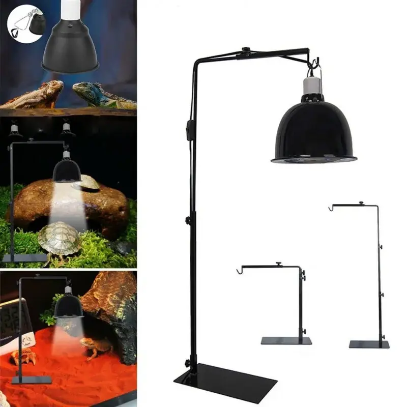 Adjustable Reptile Heating Lamp Stand Telescopic Metal Light Holder