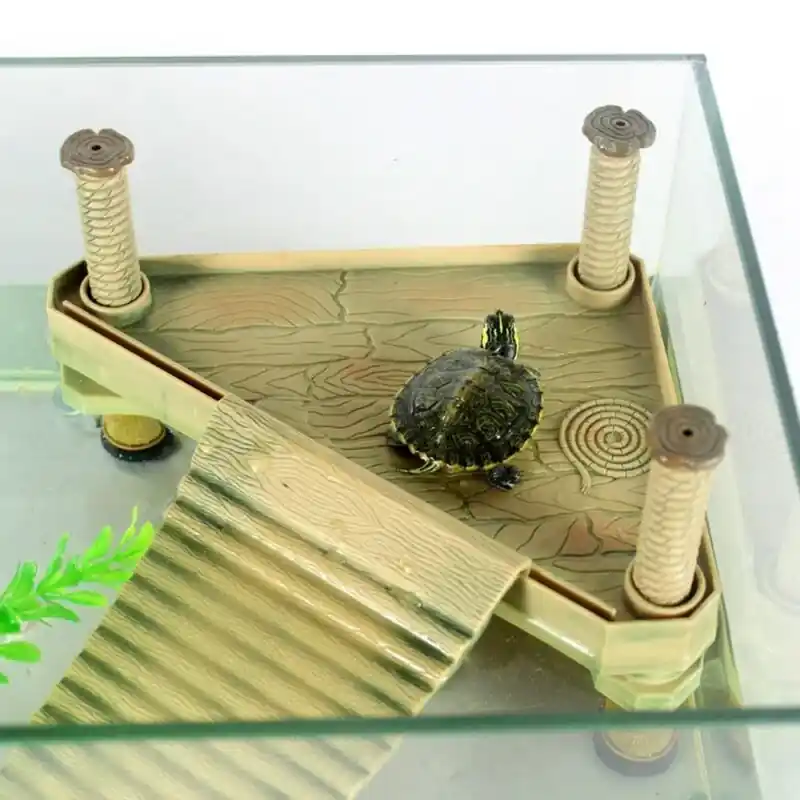 Reptile Habitat Aquarium Decor Turtle Climb Platform Island