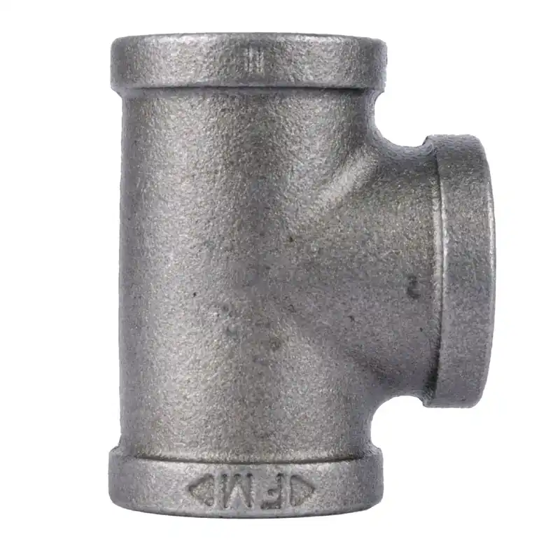 4 In. Fip Black Malleable Iron Tee - Durable Pipe Fitting