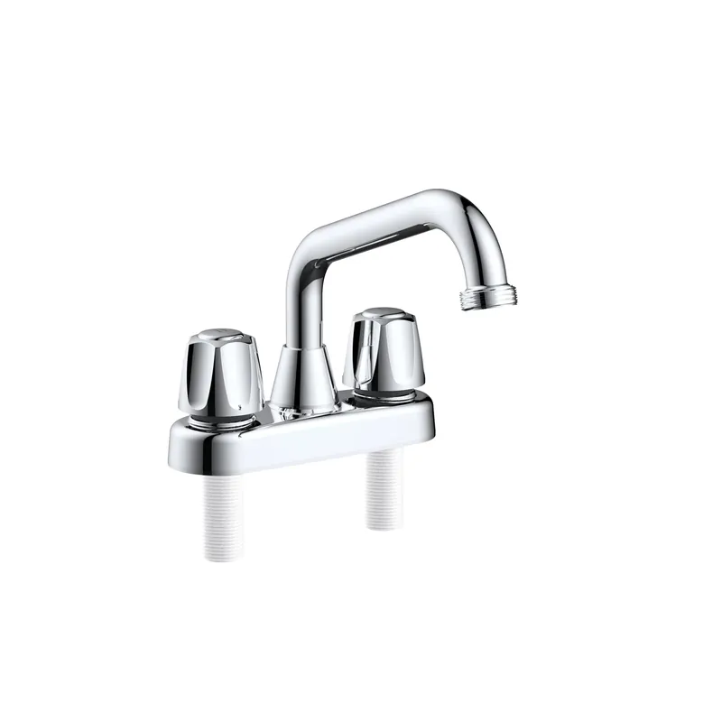 Classic Chrome Two Handle Bathroom Faucet 4 In. Low Arc Spout