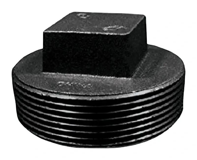 B & K Products Southland 3 In. Mpt Black Malleable Iron Square Plug Head