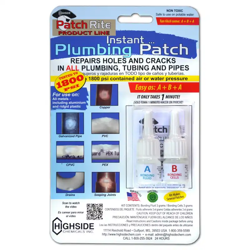 Patch Rite Clear Instant Plumbing Patch - 2 Piece Repair Kit