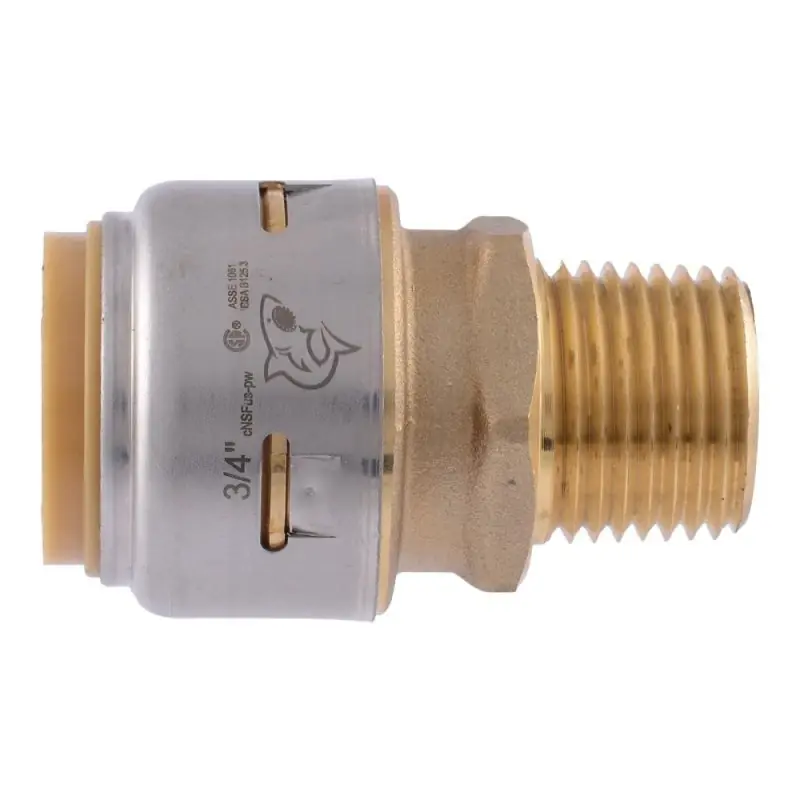 Brass Push-To-Connect MIP Reducing Adapter Fitting, 3/4 X 1/2 In.