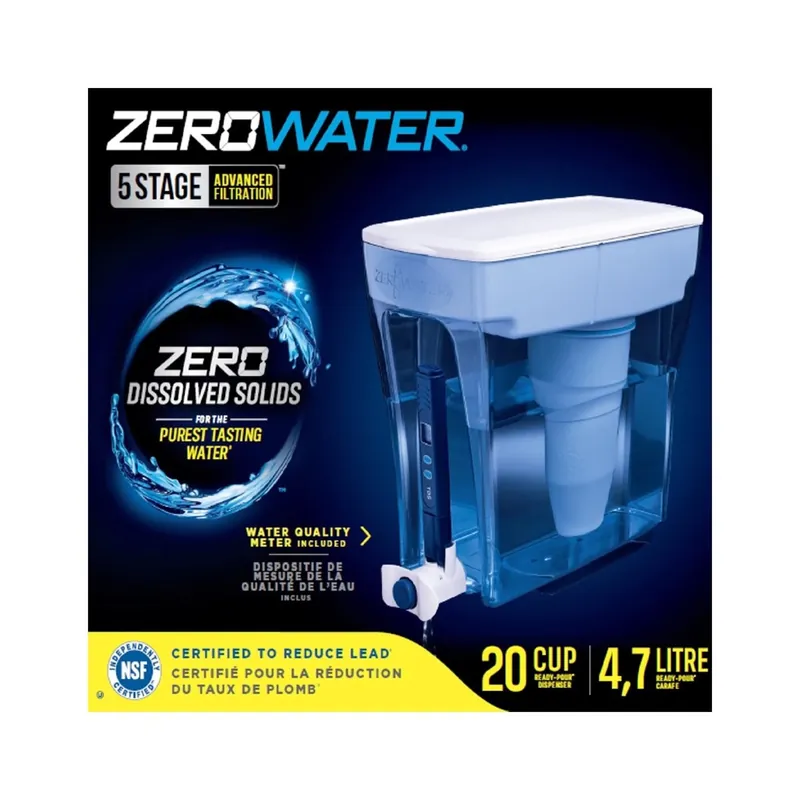 Ready-pour 20-cup Blue Water Filtration Dispenser With Quality Meter