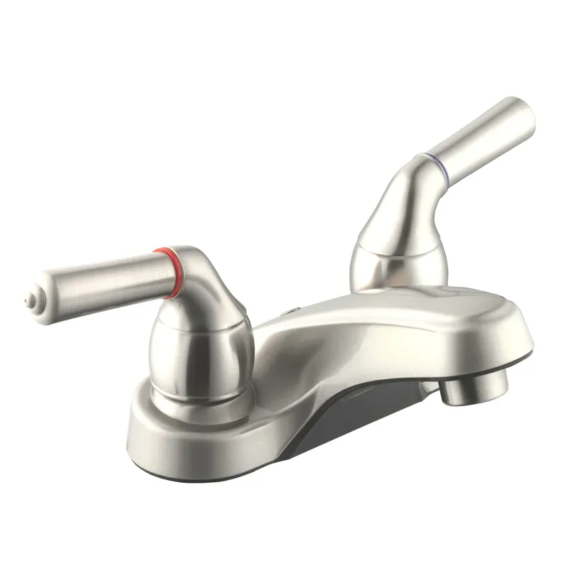 Chrome Centerset Bathroom Sink Faucet 4 In. Two Handle Lavatory Faucet