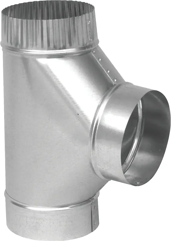 4 Inch Galvanized Tee 26 Gauge For Venting Applications
