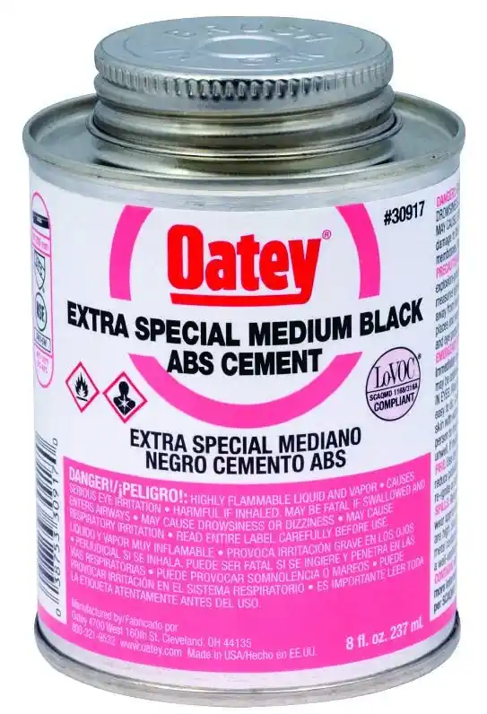 Black ABS Pipe Cement, 8 Oz.