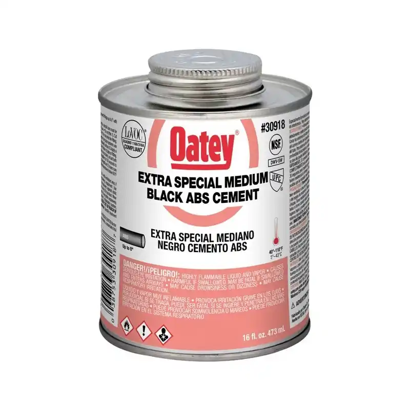 Black ABS Pipe Cement, 16 Oz.