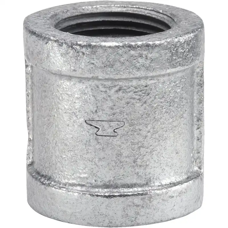 Galvanized Malleable Pipe Coupling, Right Hand, 1/2 In.