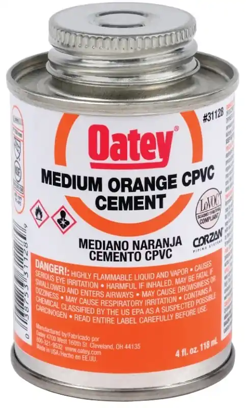 Orange Medium-Bodied CPVC Pipe Cement, 4 Oz.