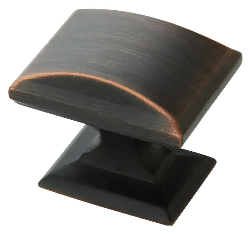 Amerock Candler Rectangle Cabinet Knob 1-1/4 In. D 1-1/8 In. Oil Rubbed Bronze 5 Pk