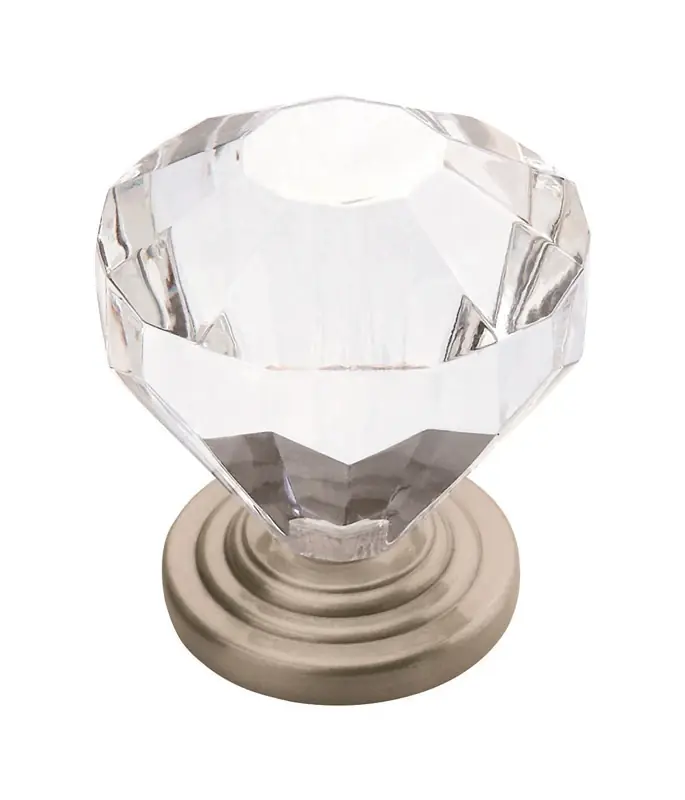 Amerock Traditional Classics Round Furniture Knob 1-1/4 In. D 1-1/5 In. Satin Nickel 5 Pk