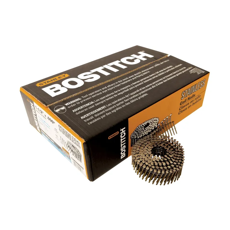 Bostitch 1-1/2 In. L X 11 Ga. Wire Coil Stainless Steel Siding Nails 15 Deg 3,600 Pk