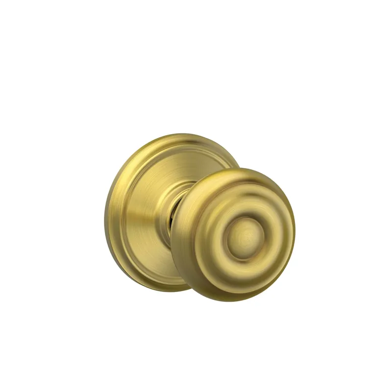 Georgian Satin Brass Passage Door Knob Right Or Left Handed F10vgeo608