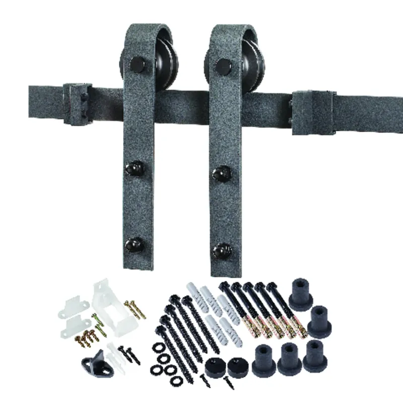 78 In. L Matte Black Sliding Door Track Kit For Barn Doors