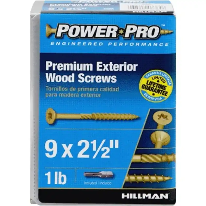 HILLMAN Power Pro No. 9 In. X 2-1/2 In. L Bronze Star Flat Head Premium Deck Screws 1 Lb 88 Pk