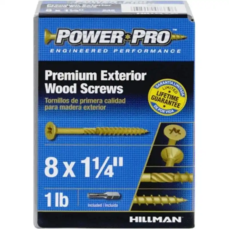 HILLMAN Power Pro No. 8 X 1-1/4 In. L Star Bronze Ceramic Coarse Wood Screws 220 Pk