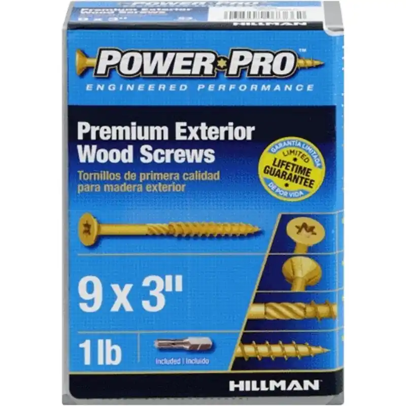 HILLMAN Power Pro No. 9 In. X 3 In. L Bronze Star Flat Head Premium Deck Screws 1 Lb 74 Pk