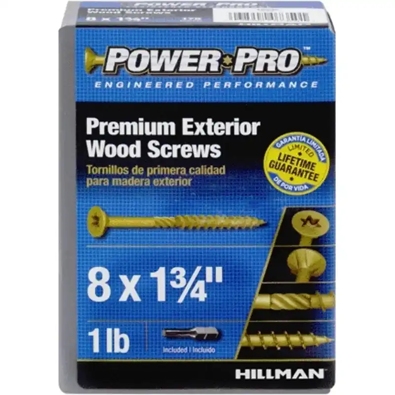 HILLMAN Power Pro No. 8 X 1-3/4 In. L Star Bronze Ceramic Coarse Wood Screws 160 Pk