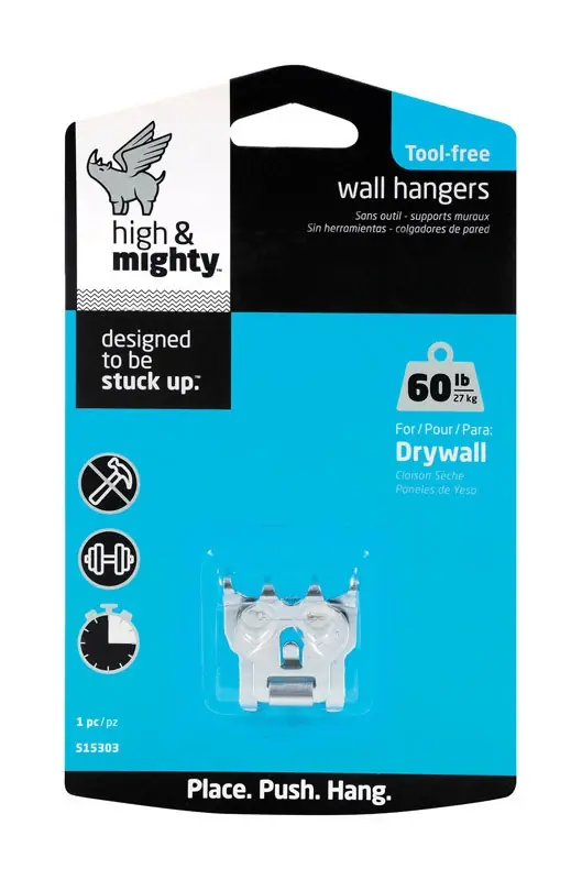 HILLMAN High & Mighty Steel-Plated Gray Hanger Picture Hanger 60 Lb 1 Pk