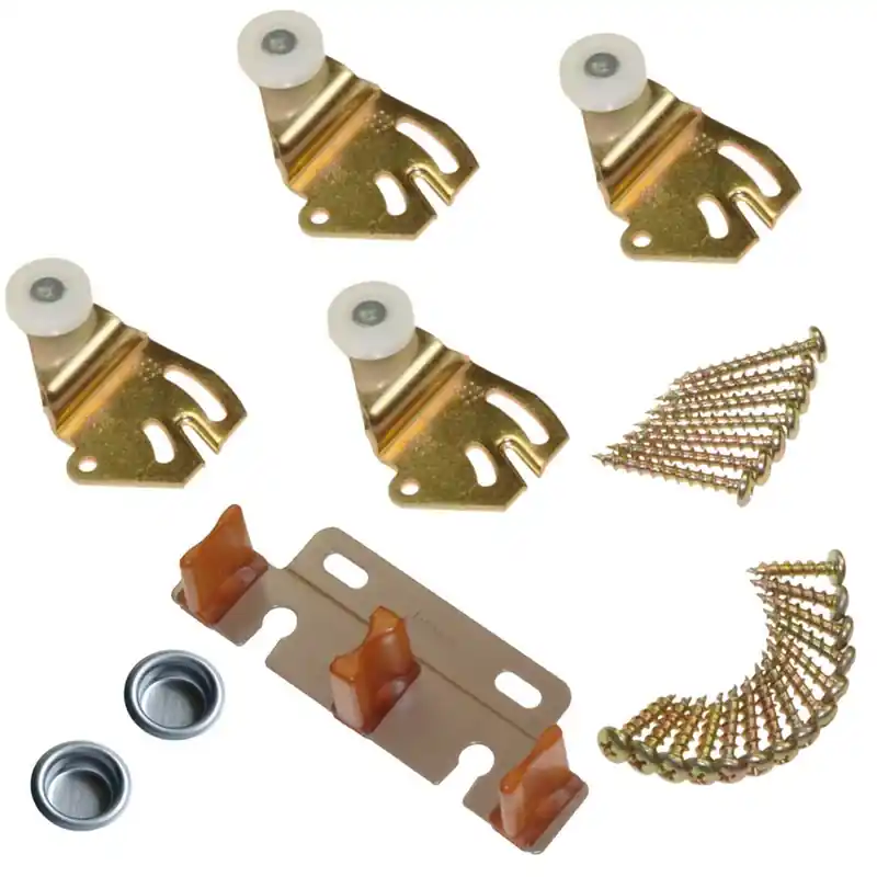 Johnson Hardware 6 In. L Zinc-Plated Brown/White Metal By-Pass Part Set 28 Pc