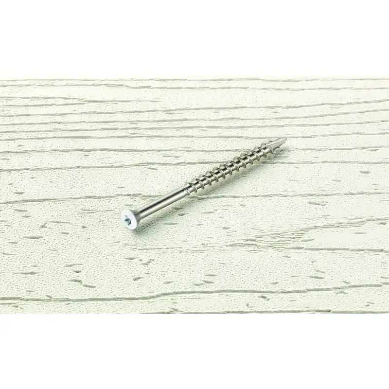 Starborn Headcote No. 8 X 2-1/2 In. L White Star Trim Head Deck Screws 350 Pk