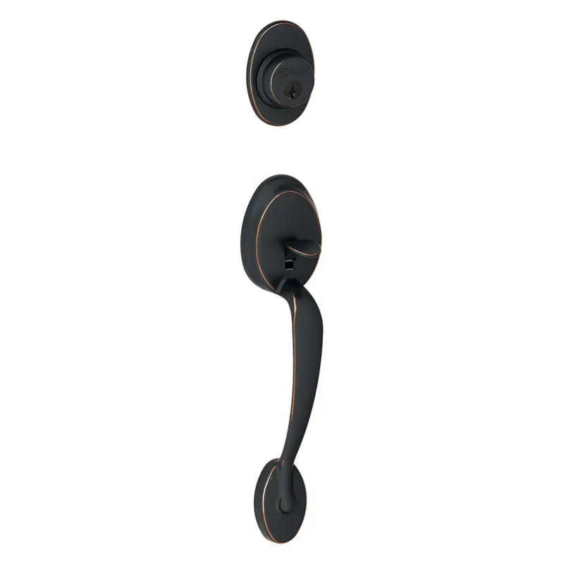Plymouth F58ply716 Aged Bronze Handleset With Single Cylinder Deadbolt