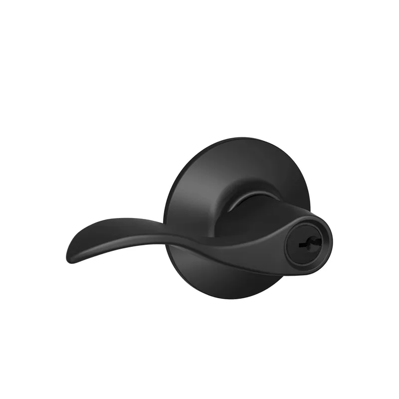 Accent Matte Black Entry Lever Keyed Function K4 1-3/4 In. Door Lock