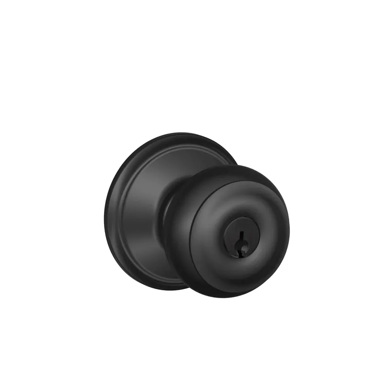 Georgian Matte Black Entry Knobs 1-3/4 In. F51ageo622